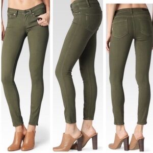 PAIGE Vertugo Ankle Pants - Olive Green -Size 29 - Like New Condition